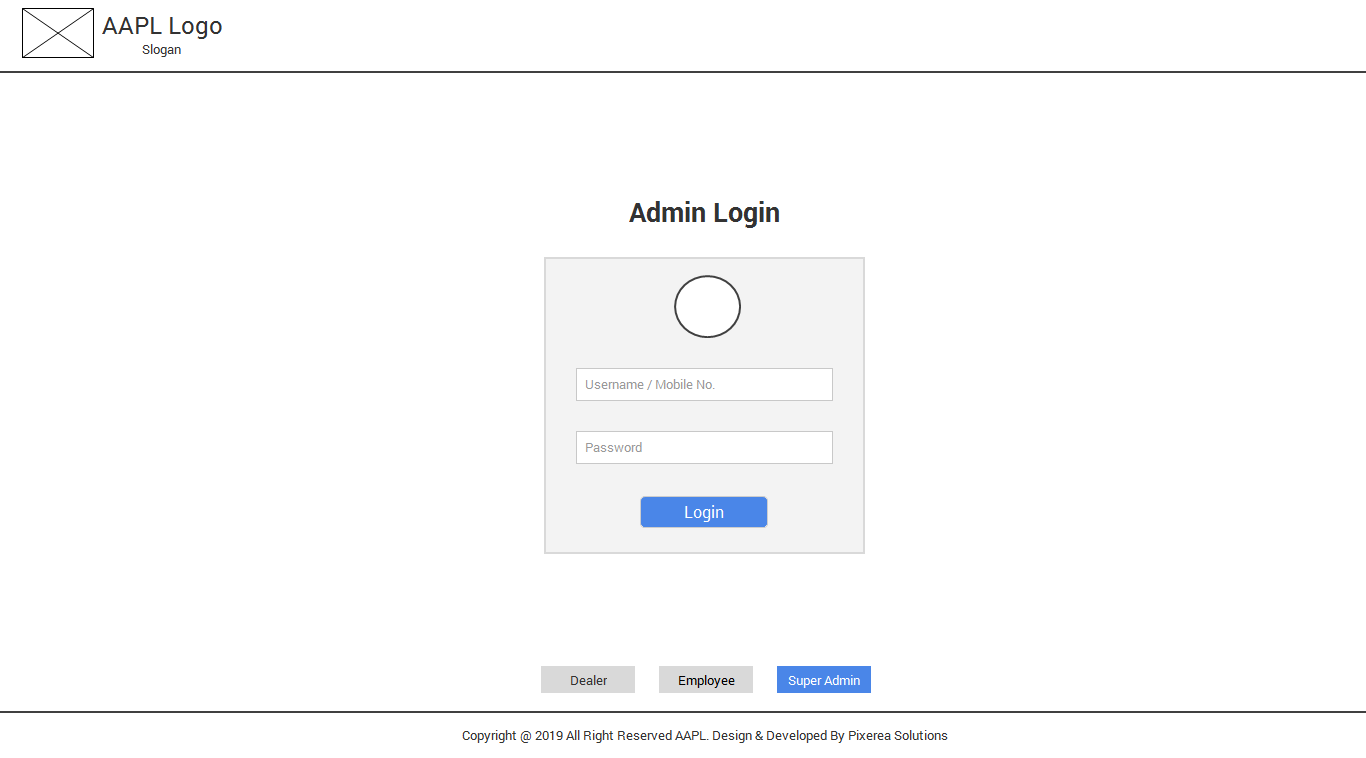 A Screen 1 - Super Admin Login